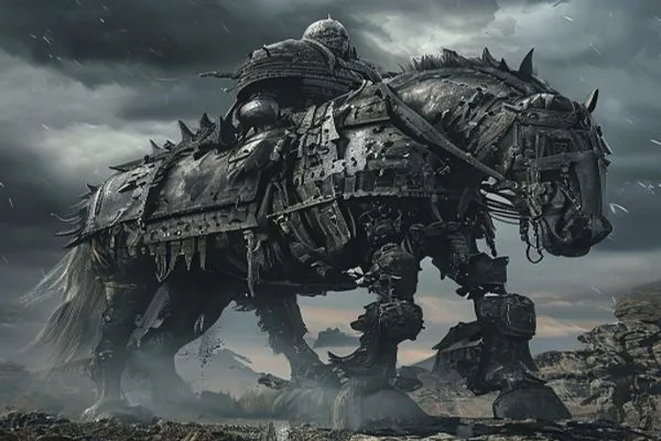 Iron-Clad Behemoth — AI-generated impression, not an in-game screenshot